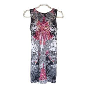 Style & Co Boho Floral Paisley Sleeveless Midi Dress Small Petite